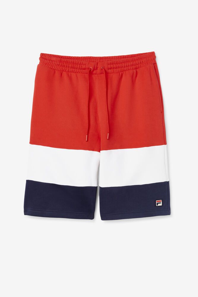 Fila Shorts Mens Red/White/Navy - Alanzo - Philippines 4173968-ZJ